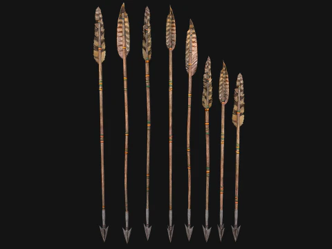 Arrow Quiver Medieval Weapons Bow Crossbow 3D Model