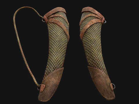 Arrow Quiver Medieval Weapons Bow Crossbow 3D Model