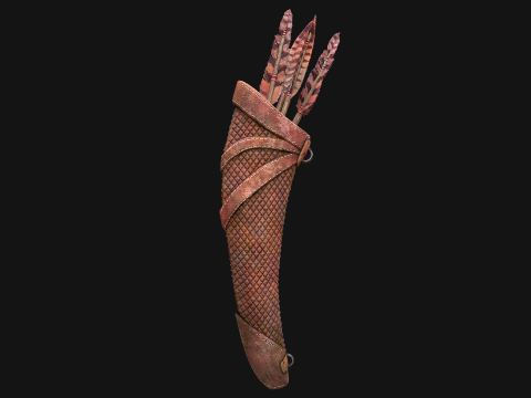 Arrow Crossbow Bolt Quiver Medieval Knights Equipment 3D Model