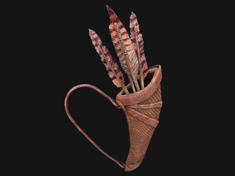 Arrow Crossbow Bolt Quiver Medieval Knights Equipment 3D Model