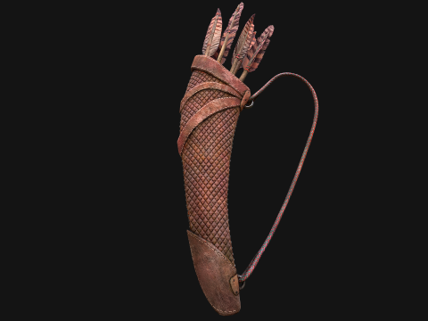 Arrow Crossbow Bolt Quiver Medieval Knights Equipment 3D Model