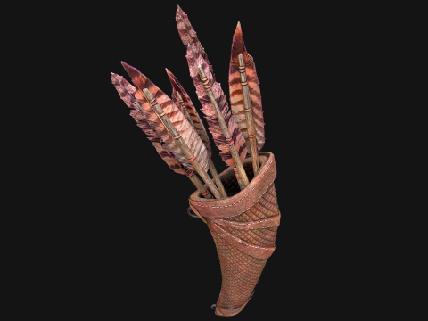 Arrow Crossbow Bolt Quiver Medieval Knights Equipment 3D Model