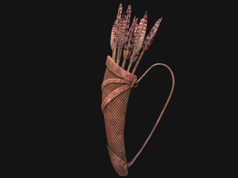 Arrow Crossbow Bolt Quiver Medieval Knights Equipment 3D Model