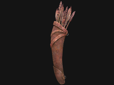 Arrow Crossbow Bolt Quiver Medieval Knights Equipment 3D Model