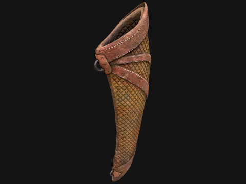 Wooden Bow and Quiver Tournament Weapons 3D Model