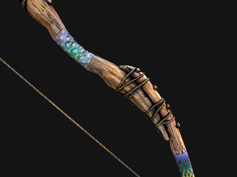 Wooden Bow and Quiver Tournament Weapons Modèle 3D