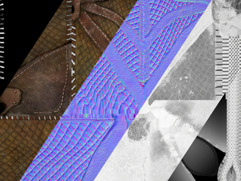 Wooden Bow and Quiver Tournament Weapons Modèle 3D