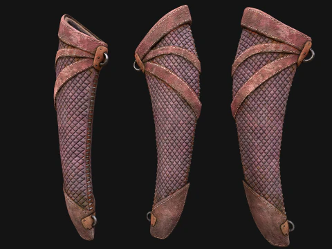 Arco in legno e frecce faretra Fiera medievale Modello 3D