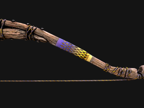 Wooden Bow and Quiver Arrows Fair Medieval Modèle 3D
