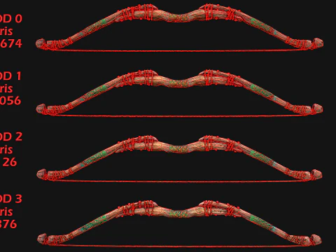 Wooden Bow and Quiver Ranger Set Medieval 3D Model