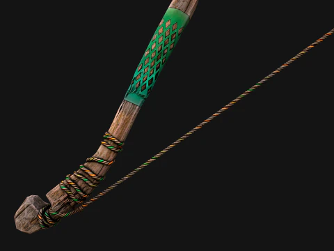 Wooden Bow and Quiver Ranger Set Medieval 3D Model