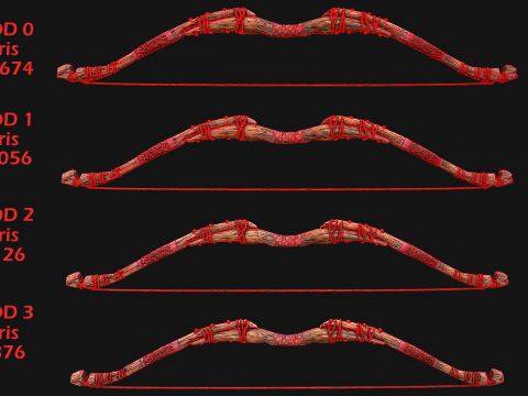 Bow Arrow Quiver Medieval Weapon Set 3D Model