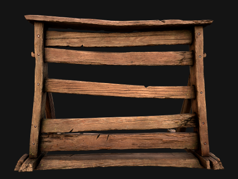 Medieval Wooden Weapon Rack Stand 3D Модель