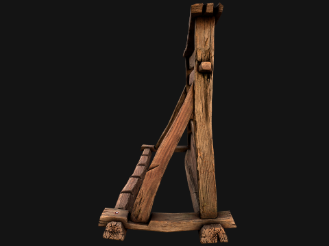 Medieval Wooden Weapon Rack Stand 3D Модель