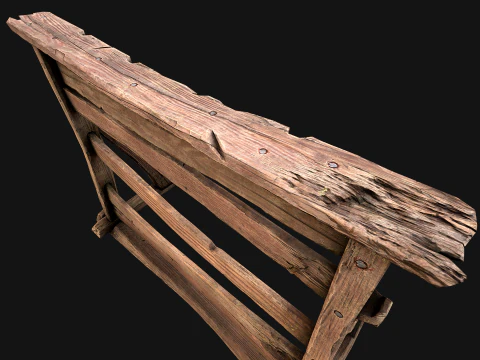 Medieval Wooden Weapon Rack Stand 3D Model