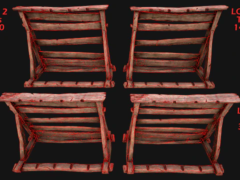 Medieval Armory Rack Stand Weapons Bow Bows Archer Pack 3D Model