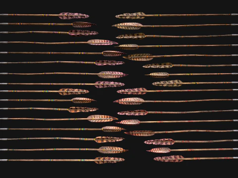 Medieval Armory Rack Stand Weapons Bow Bows Archer Pack 3D Model