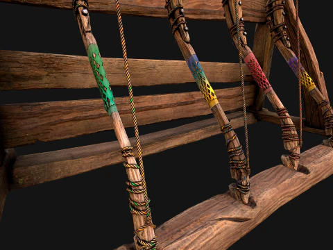 Medieval Armory Rack Stand Weapons Bow Bows Archer Pack 3D Model