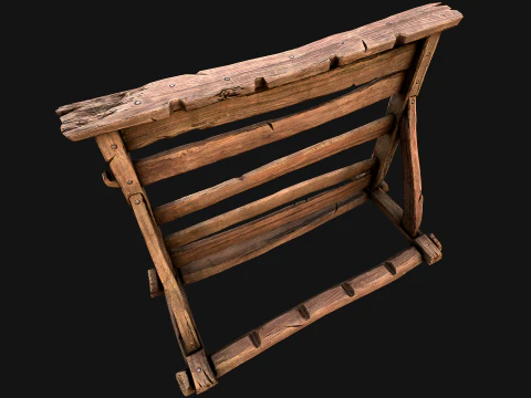 Medieval Armory Rack Stand Weapons Bow Bows Archer Pack 3D Model