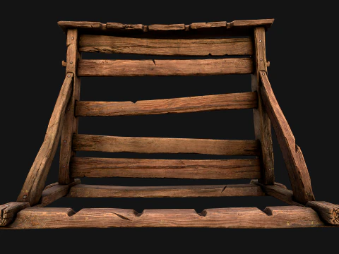 Medieval Armory Rack Stand Weapons Bow Bows Archer Pack 3D Model