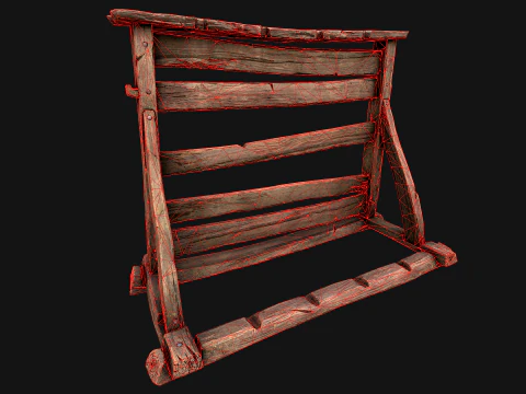 Medieval Armory Rack Stand Weapons Bow Bows Archer Pack 3D Model