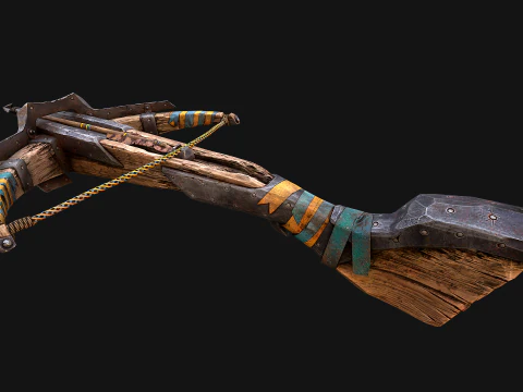Medieval Crossbow and Arrow Bolt Weapon 3D Model