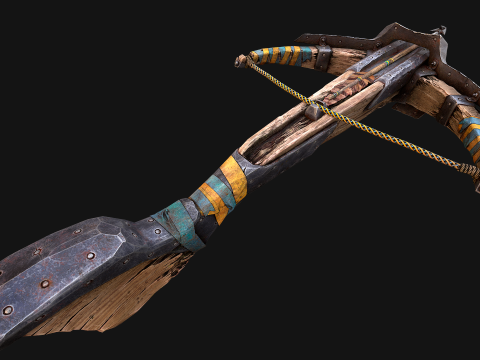 Arma medievale con balestra e freccia Modello 3D
