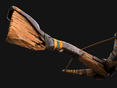 Medieval Crossbow and Arrow Bolt Weapon 3D Model