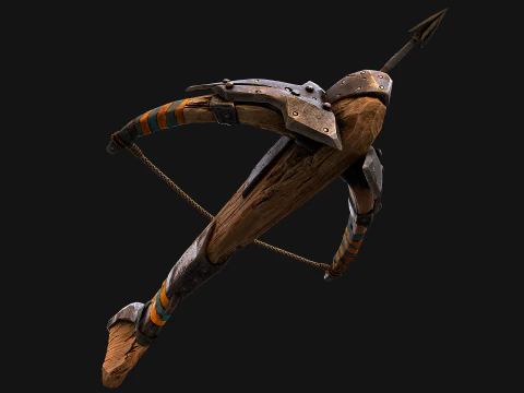 Medieval Crossbow and Arrow Bolt Weapon 3D Model