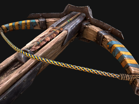 Arma medievale con balestra e freccia Modello 3D