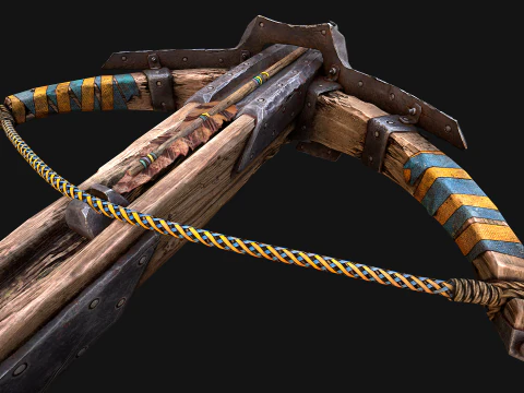 Medieval Crossbow and Arrow Bolt Weapon 3D Model