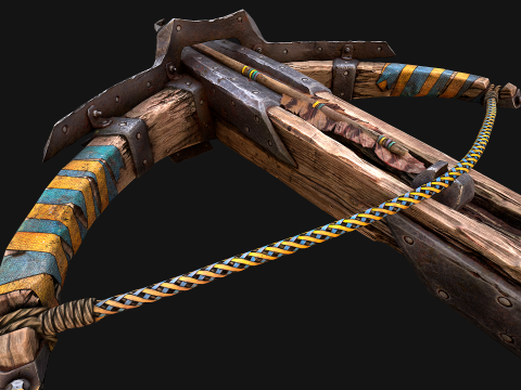 Arma medievale con balestra e freccia Modello 3D