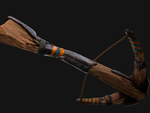 Medieval Crossbow and Arrow Bolt Weapon 3D Model