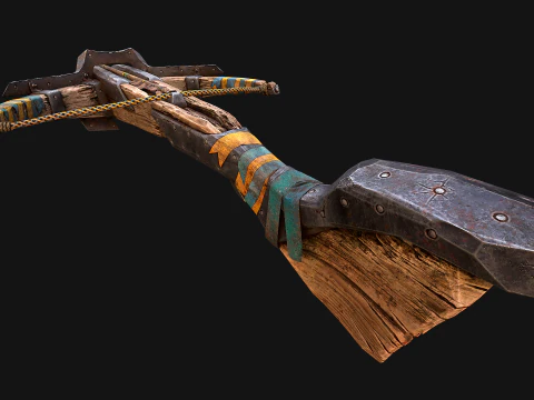 Medieval Crossbow and Arrow Bolt Weapon 3D Model