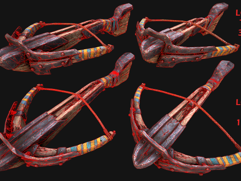 Arma medievale con balestra e freccia Modello 3D