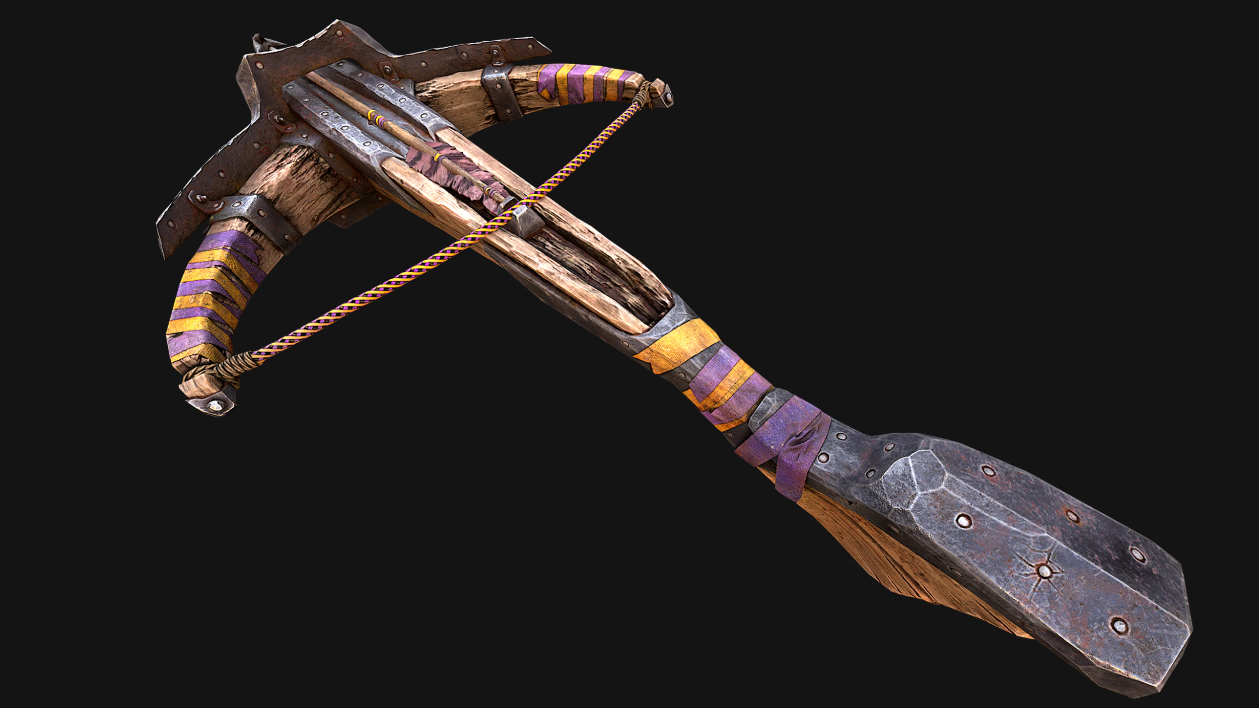 Medieval Crossbow Tournament Fair Weapon 3D Model .c4d .max .obj .3ds .fbx .stl .blend 