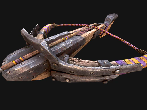 Medieval Crossbow Tournament Fair Weapon 3D Model