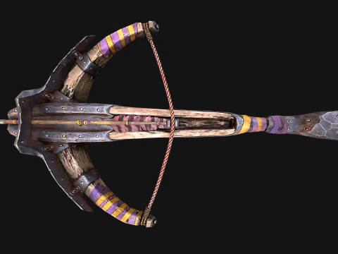 Medieval Crossbow Tournament Fair Weapon 3D Model