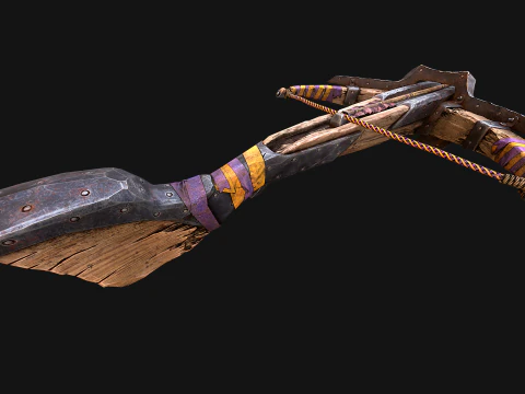 Medieval Crossbow Tournament Fair Weapon 3D Model