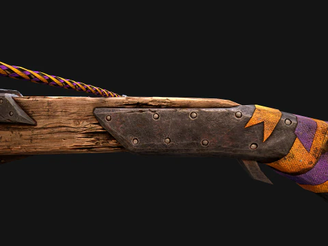 Medieval Crossbow Tournament Fair Weapon 3D Model