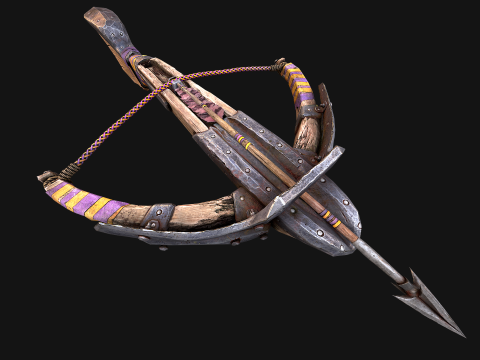 Medieval Crossbow Tournament Fair Weapon 3D Модель