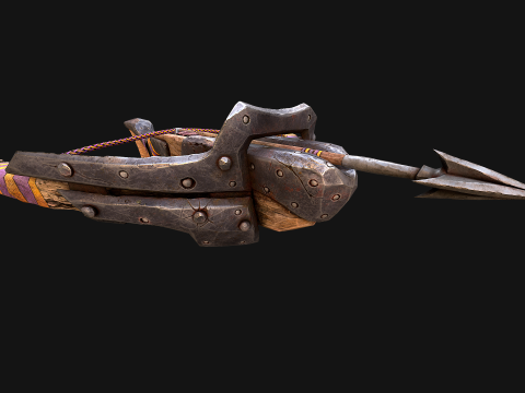 Medieval Crossbow Tournament Fair Weapon 3D Модель