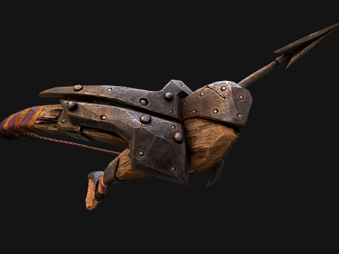 Medieval Crossbow Tournament Fair Weapon 3D Модель