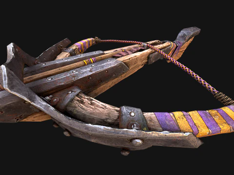 Medieval Crossbow Tournament Fair Weapon 3D Model