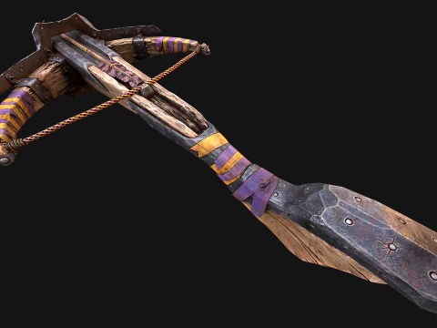 Medieval Crossbow Tournament Fair Weapon 3D Model