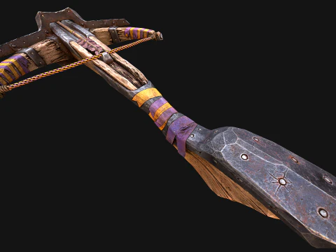 Medieval Crossbow Tournament Fair Weapon 3D Model