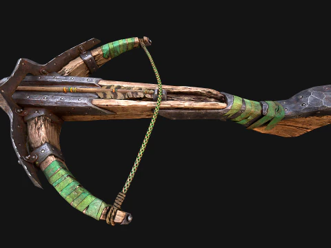 Wooden Crossbow Medieval Bandit Knight Weapon 3D Model