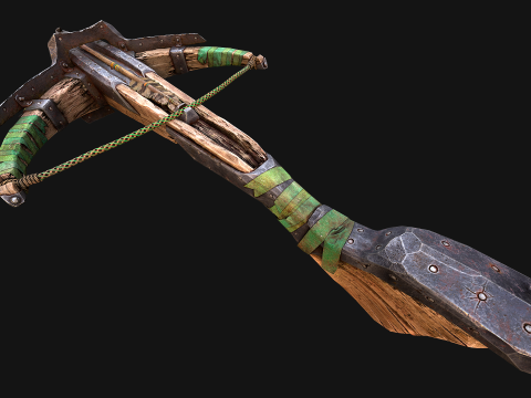 Wooden Crossbow Medieval Bandit Knight Weapon 3D Model