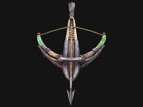 Wooden Crossbow Medieval Bandit Knight Weapon 3D Model