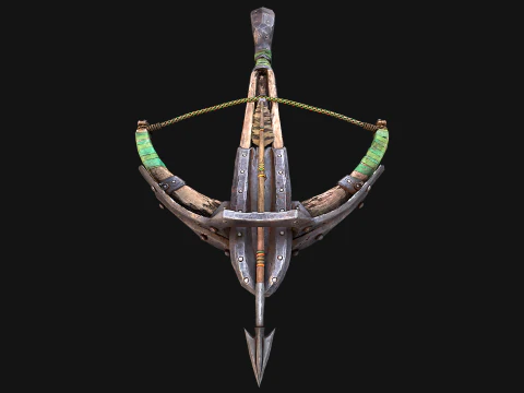 Wooden Crossbow Medieval Bandit Knight Weapon 3D Model
